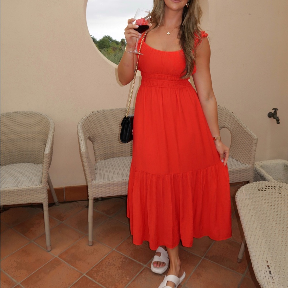 Abercrombie red maxi dress